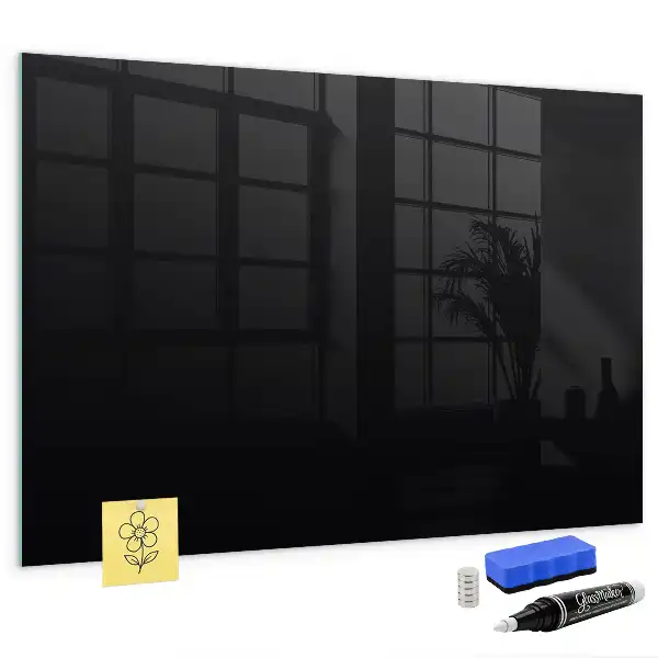 Tableau magnétique effaçable à sec couleur noire