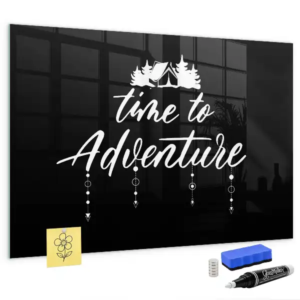 Tableau magnétique avec feutre motif Temps pour l'aventure