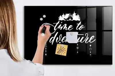 Tableau magnétique avec feutre motif Temps pour l'aventure