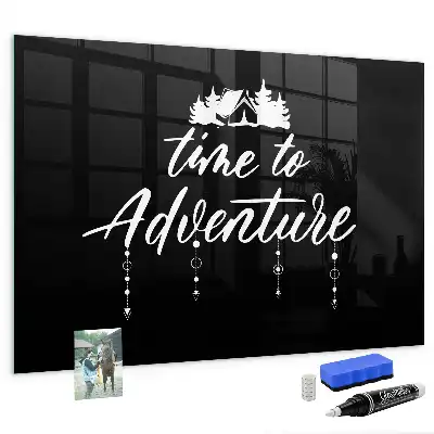 Tableau magnétique avec feutre motif Temps pour l'aventure