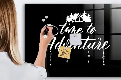 Tableau magnétique avec feutre motif Temps pour l'aventure