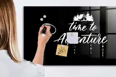 Tableau magnétique avec feutre motif Temps pour l'aventure
