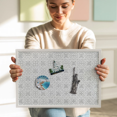 Tableau magnétique avec cadre blanc Motif régulier d'ornements