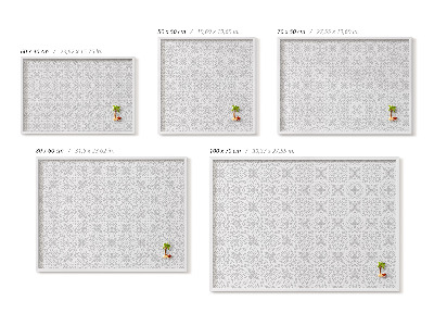 Tableau magnétique avec cadre blanc Motif régulier d'ornements