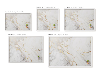 Tableau magnétique avec cadre blanc Pierre marbrée élégante