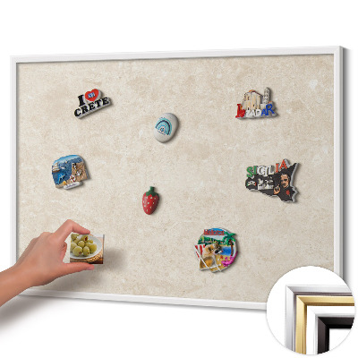 Tableau magnétique avec cadre blanc Pierre claire élégante