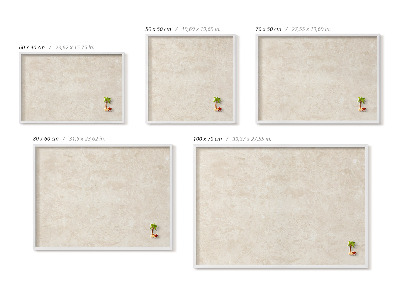 Tableau magnétique avec cadre blanc Pierre claire élégante
