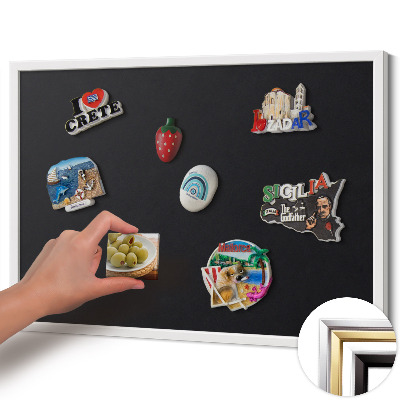 Tableau magnétique avec cadre blanc Couleur noire
