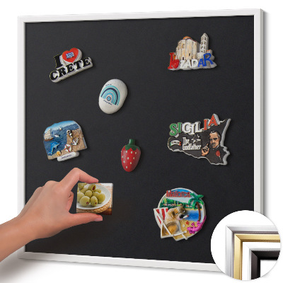 Tableau magnétique avec cadre blanc Couleur noire
