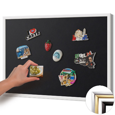 Tableau magnétique avec cadre blanc Couleur noire