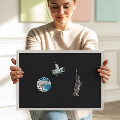 Tableau magnétique avec cadre blanc Couleur noire