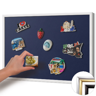 Tableau magnétique avec cadre blanc Couleur bleu marine foncé