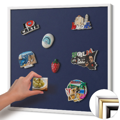 Tableau magnétique avec cadre blanc Couleur bleu marine foncé