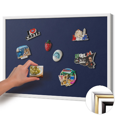 Tableau magnétique avec cadre blanc Couleur bleu marine foncé