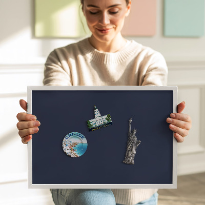 Tableau magnétique avec cadre blanc Couleur bleu marine foncé