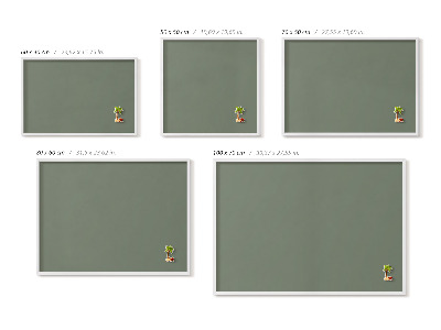 Tableau magnétique avec cadre blanc Couleur olive