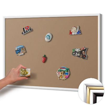 Tableau magnétique avec cadre blanc Couleur marron clair
