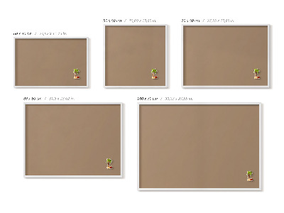 Tableau magnétique avec cadre blanc Couleur marron clair