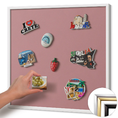 Tableau magnétique avec cadre blanc Couleur rose pastel