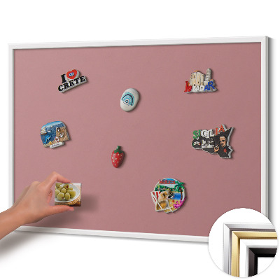 Tableau magnétique avec cadre blanc Couleur rose pastel