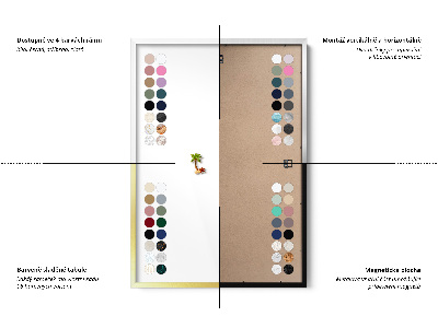 Tableau magnétique avec cadre blanc Couleur violet pastel