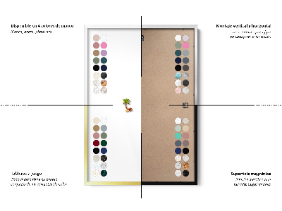 Tableau magnétique avec cadre blanc Couleur violet pastel