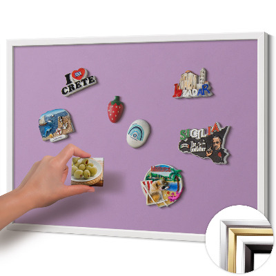 Tableau magnétique avec cadre blanc Couleur violet pastel