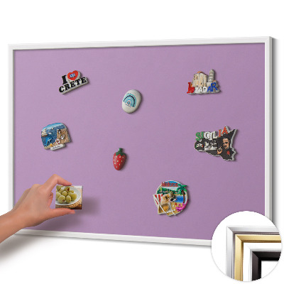 Tableau magnétique avec cadre blanc Couleur violet pastel