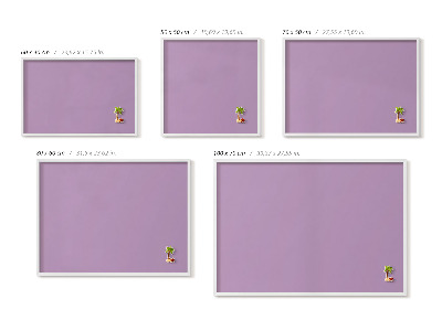 Tableau magnétique avec cadre blanc Couleur violet pastel