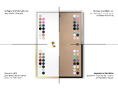 Tableau magnétique avec cadre blanc Couleur beige rose poudré