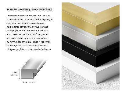 Tableau magnétique avec cadre blanc Couleur beige rose poudré