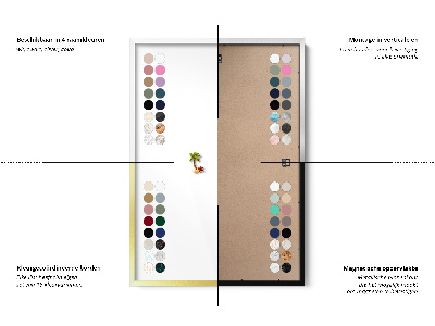 Tableau magnétique avec cadre blanc Couleur beige rose poudré