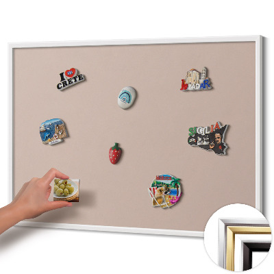Tableau magnétique avec cadre blanc Couleur beige rose poudré