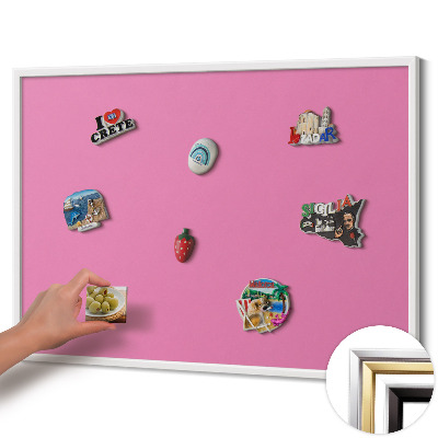 Tableau magnétique avec cadre blanc Couleur rose