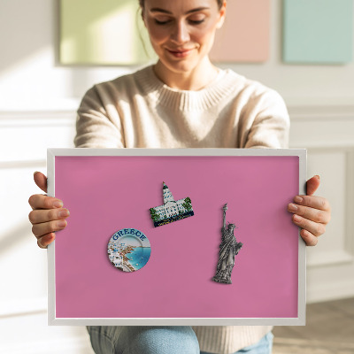 Tableau magnétique avec cadre blanc Couleur rose