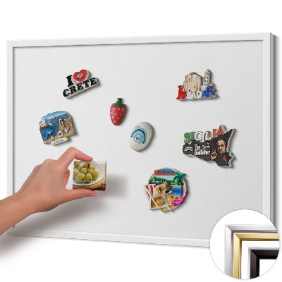 Tableau magnétique avec cadre blanc Couleur blanche