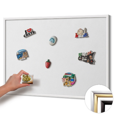 Tableau magnétique avec cadre blanc Couleur blanche