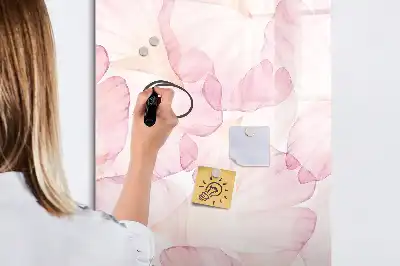 Tableau magnétique effaçable à sec motif pétales en aquarelle