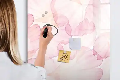 Tableau magnétique effaçable à sec motif pétales en aquarelle
