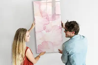 Tableau magnétique effaçable à sec motif pétales en aquarelle