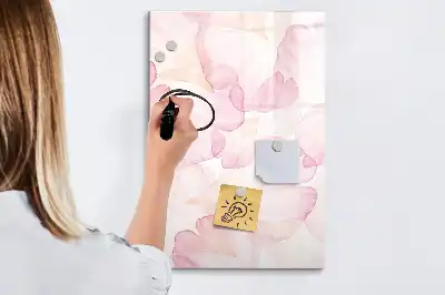 Tableau magnétique effaçable à sec motif pétales en aquarelle