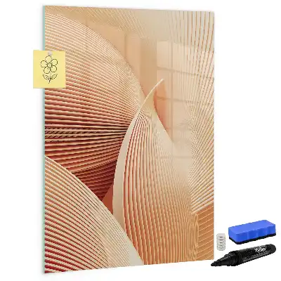 Tableau magnétique effaçable à sec motif abstrait de vagues
