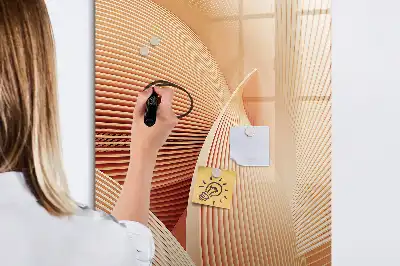 Tableau magnétique effaçable à sec motif abstrait de vagues