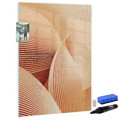 Tableau magnétique effaçable à sec motif abstrait de vagues