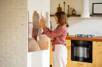 Tableau magnétique effaçable à sec motif abstrait de vagues