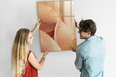 Tableau magnétique effaçable à sec motif abstrait de vagues