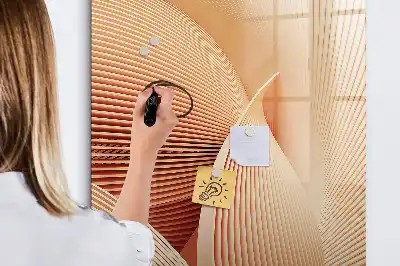 Tableau magnétique effaçable à sec motif abstrait de vagues