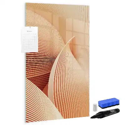 Tableau magnétique effaçable à sec motif abstrait de vagues