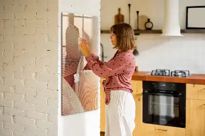 Tableau magnétique effaçable à sec motif abstrait de vagues