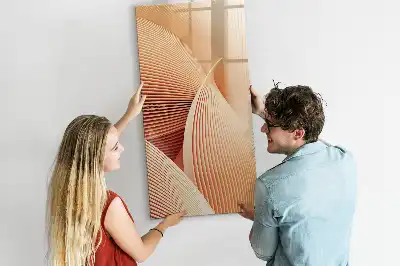 Tableau magnétique effaçable à sec motif abstrait de vagues
